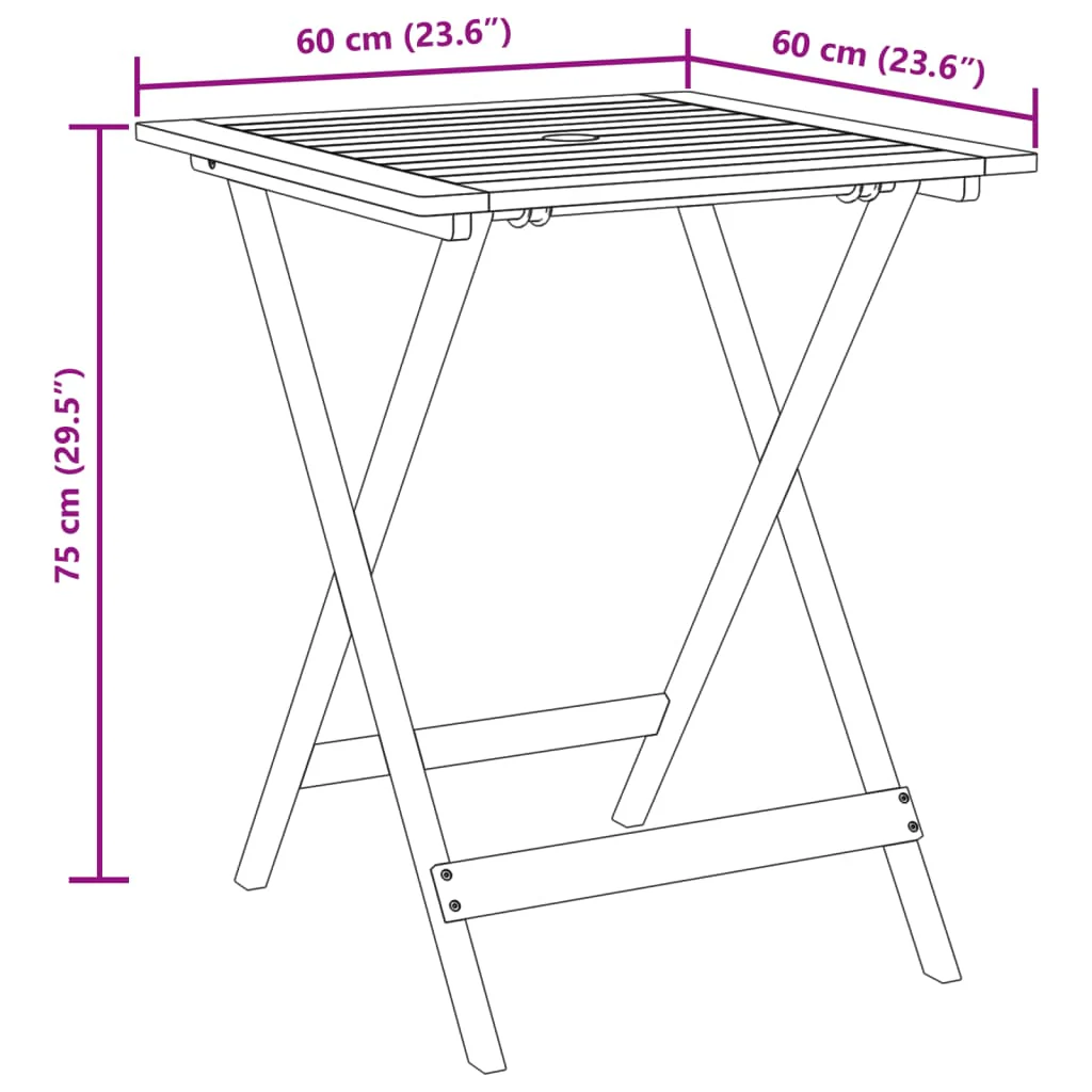 Truva Acacia Wood - 60cm Foldable - Image 11