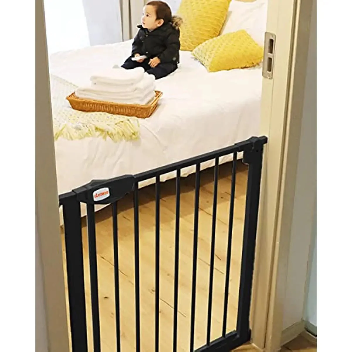 UBRAVOO Baby Gate for Doors and Stairs, Height 100 cm, Safety Pet Gate,  Automatic Closure, Triple Locking - Image 3