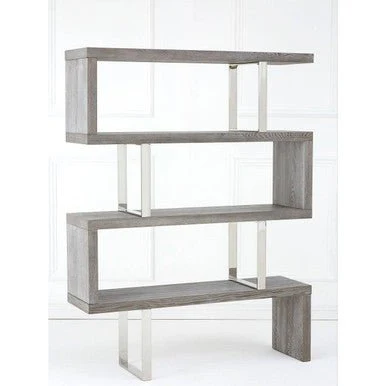 Ulmus Grey Elm Wood 4 Tier Bookshelf - Image 6