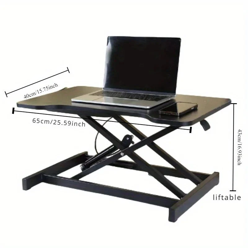 Ultra-Slim Single Top Height Adjustable Standing Desk Riser, Compact Sit Stand Desktop Converter for Monitor or Laptop - Image 2