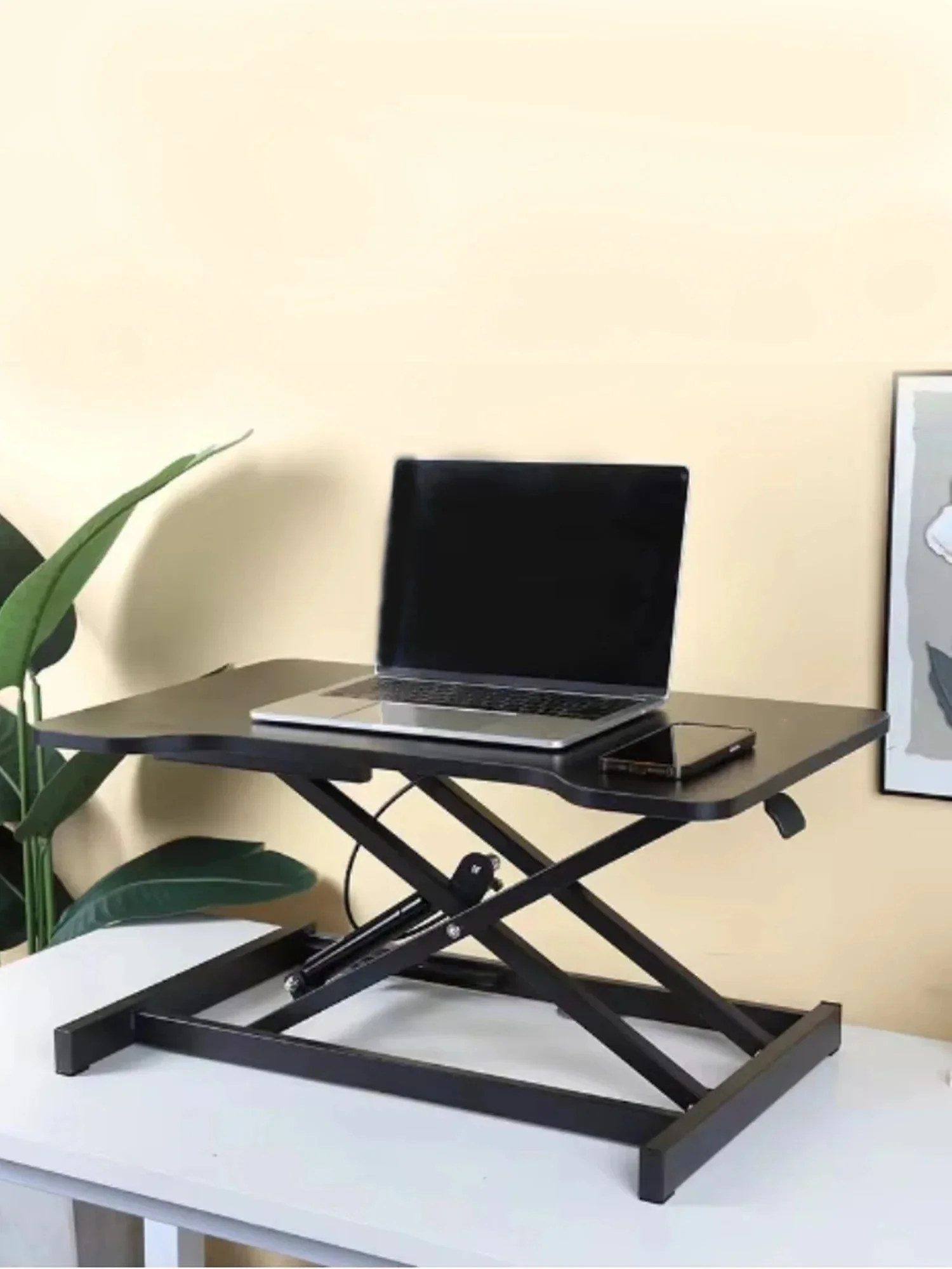 Ultra-Slim Single Top Height Adjustable Standing Desk Riser, Compact Sit Stand Desktop Converter for Monitor or Laptop - Image 8