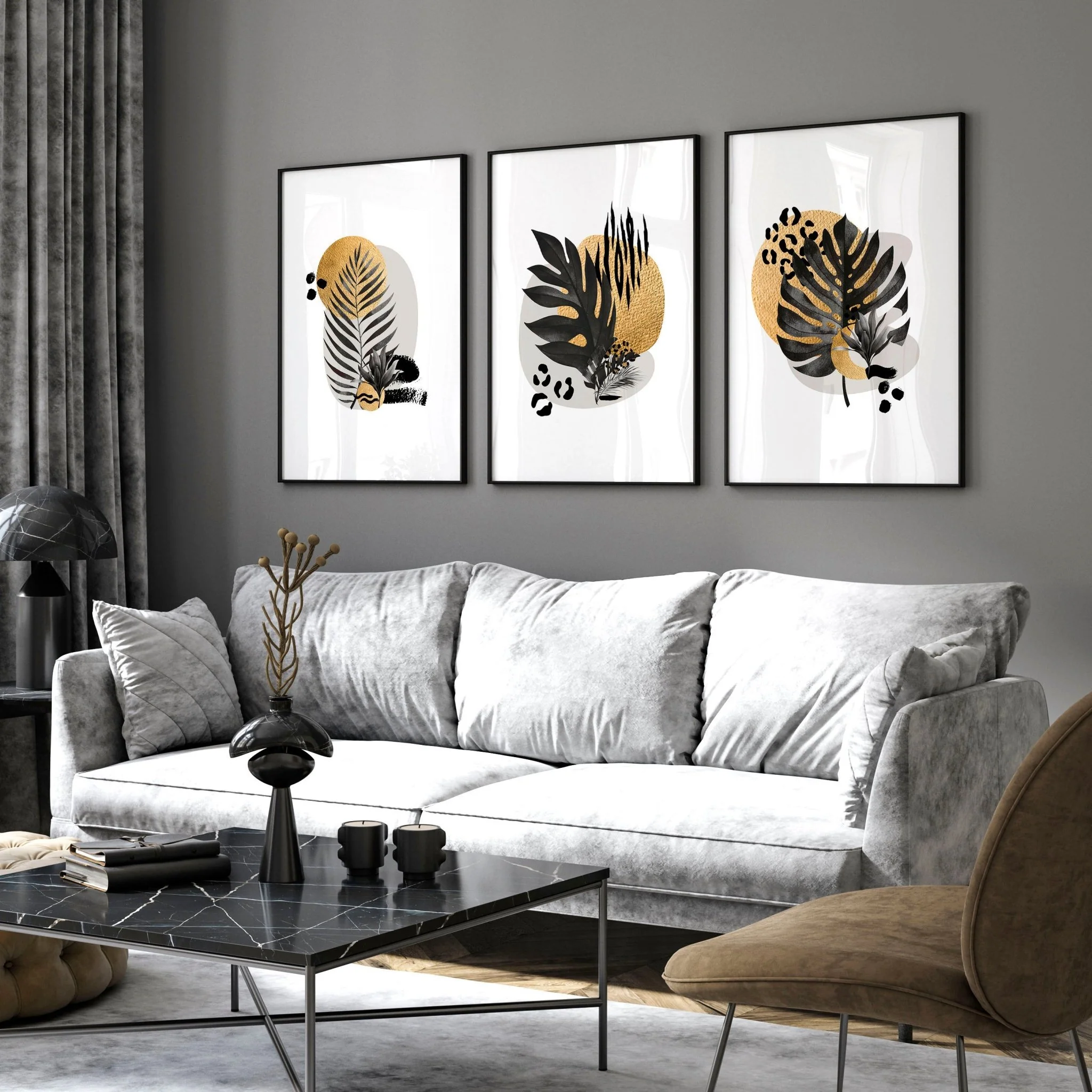Unique wall art for living room | set of 3 framed wall art - Image 6