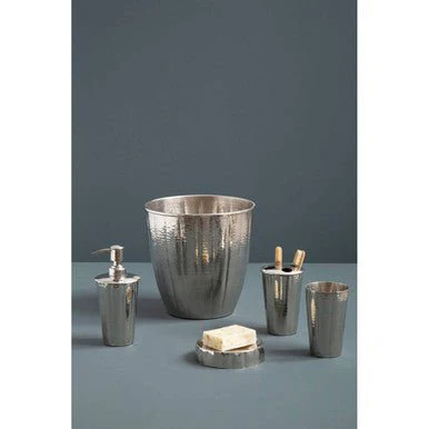 Vaco Hammered Bathroom Nickel Finish Tumbler - Image 6