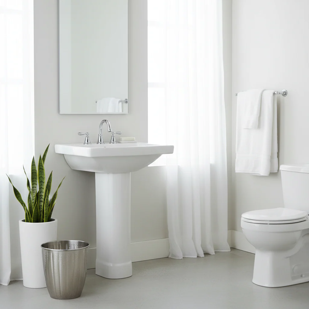 Vaco Hammered Bathroom Nickel Finish Waste Bin - Image 4