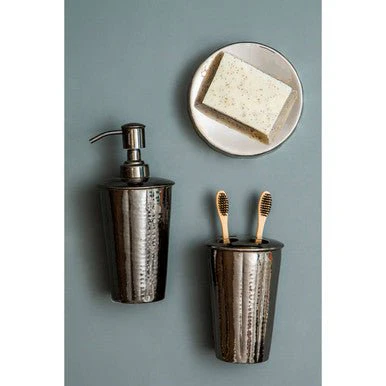 Vaco Hammered Black Nickel Finish Toothbrush Holder - Image 6