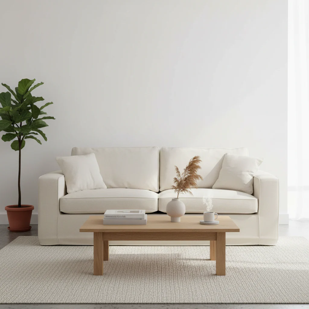 Valensole 3 Seat Cream Fabric Sofa - Image 4
