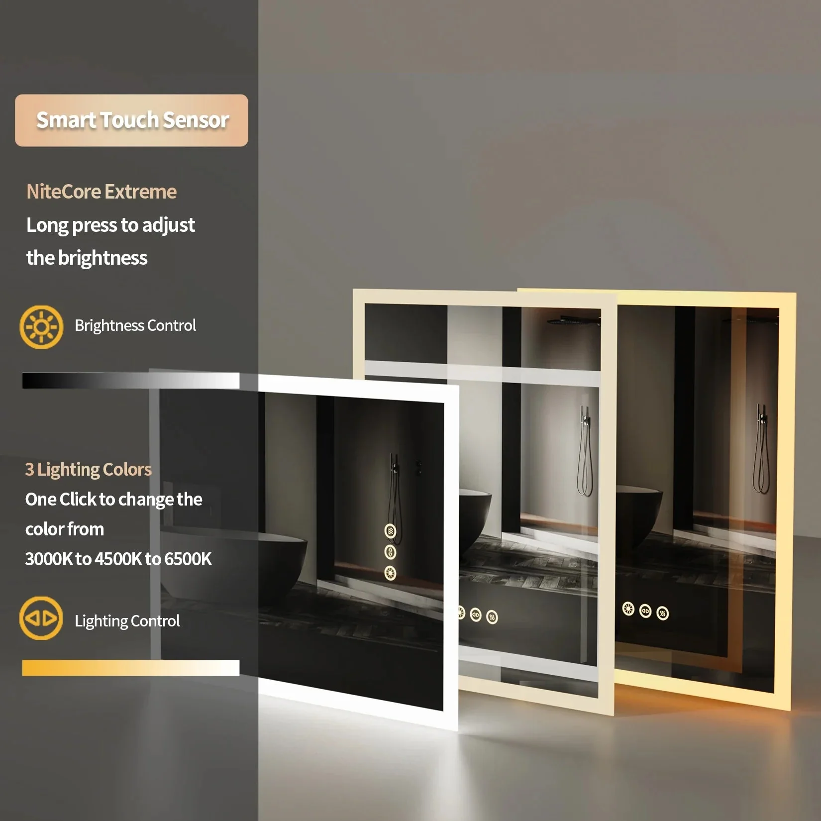 Vanity LED Illuminated Bathroom Mirror Wall Mount Cosmetic Lights Touch Antifog 400x500mm / 16x20 in - Image 5
