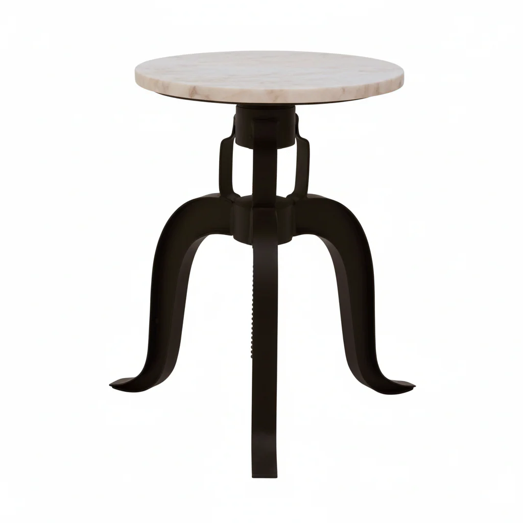 Vasco 3 Leg Bar Stool With White Marble Top