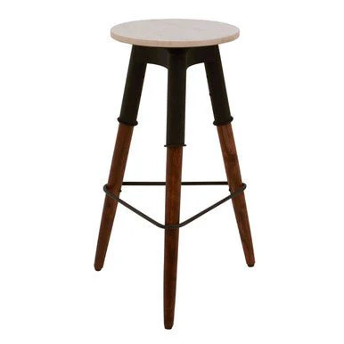 Vasco 3 Leg Bar Stool With Wood Top - Image 6
