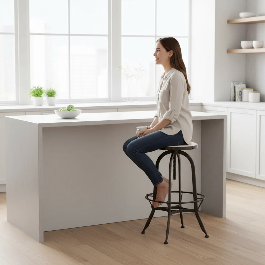Vasco Black And White Finish Bar Stool - Image 2