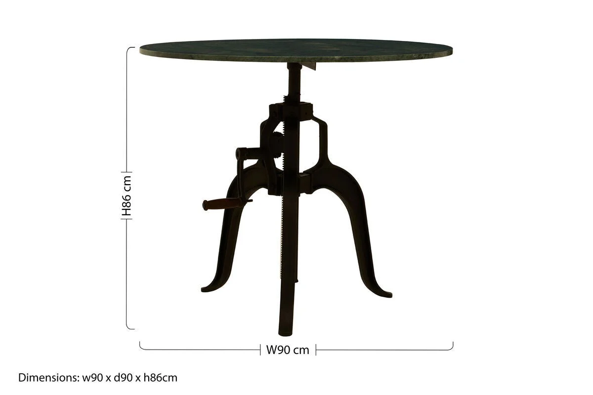 Vasco Three Leg Small Green Marble Iron Table - Image 10