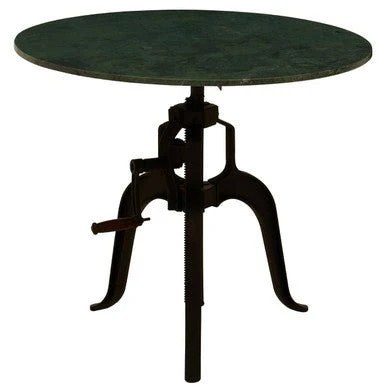 Vasco Three Leg Small Green Marble Iron Table - Image 5