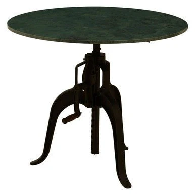Vasco Three Leg Small Green Marble Iron Table - Image 6
