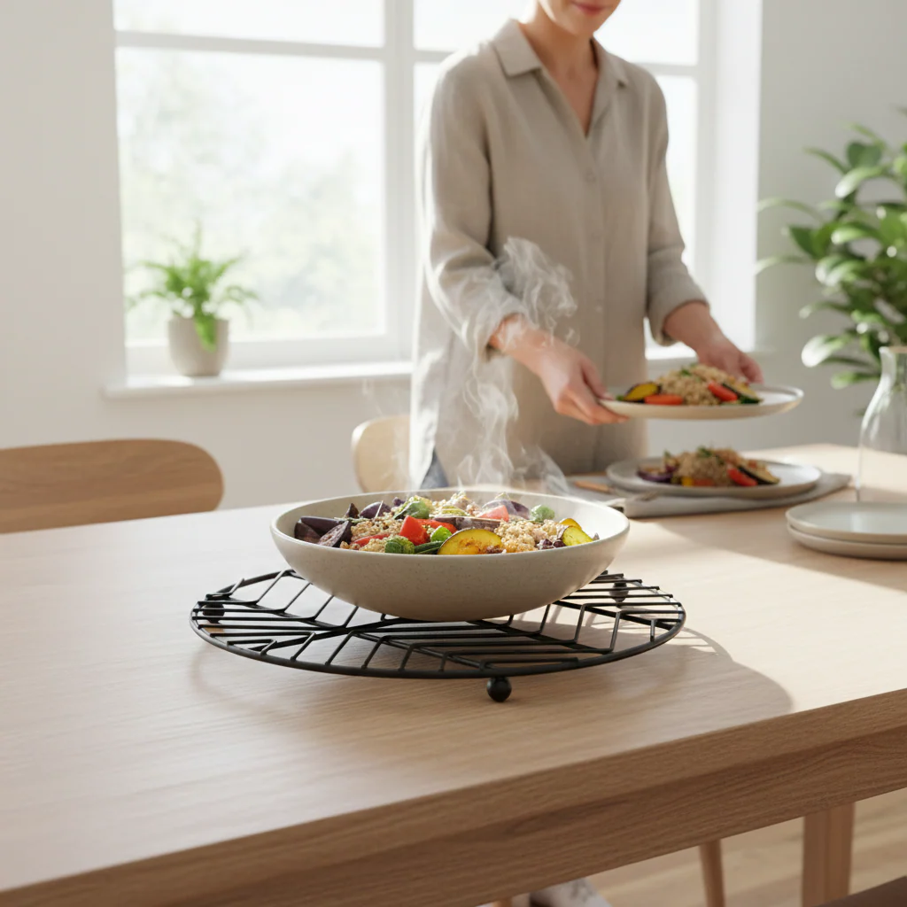 Vertex Black Powder Coat Round Trivet - Image 2