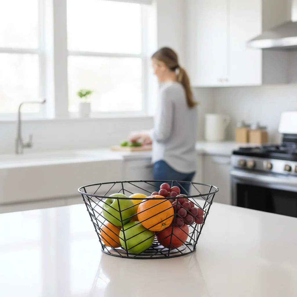Vertex Black Powder Coated Fruit Basket - Image 2