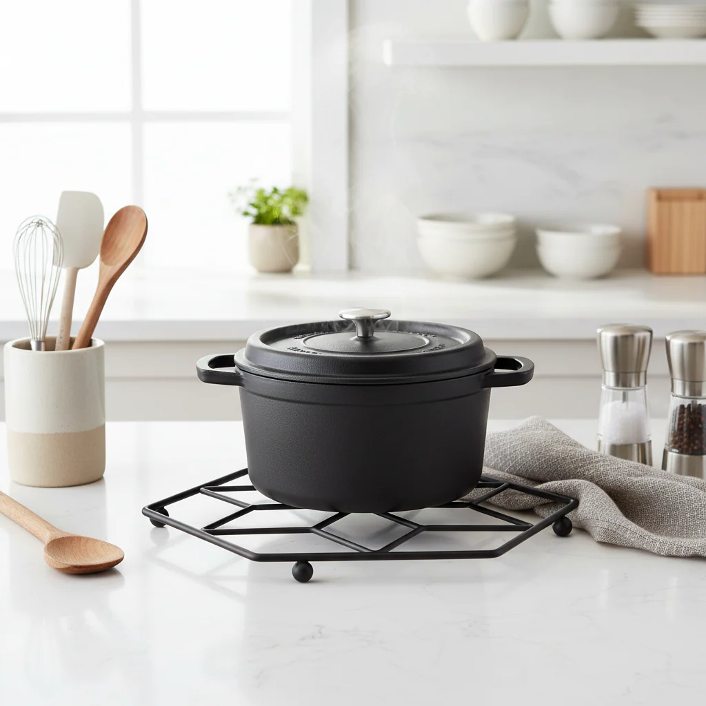 Vertex Contour Matt Black Trivet - Image 4