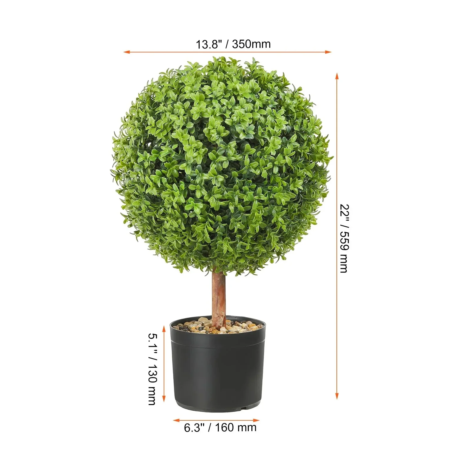 VEVOR 1/2pcs Artificial Boxwood Tower Topiary Spiral Artificial Plant 24/36/48in high Decorative Plants Green Plastic PE Tree - Image 7