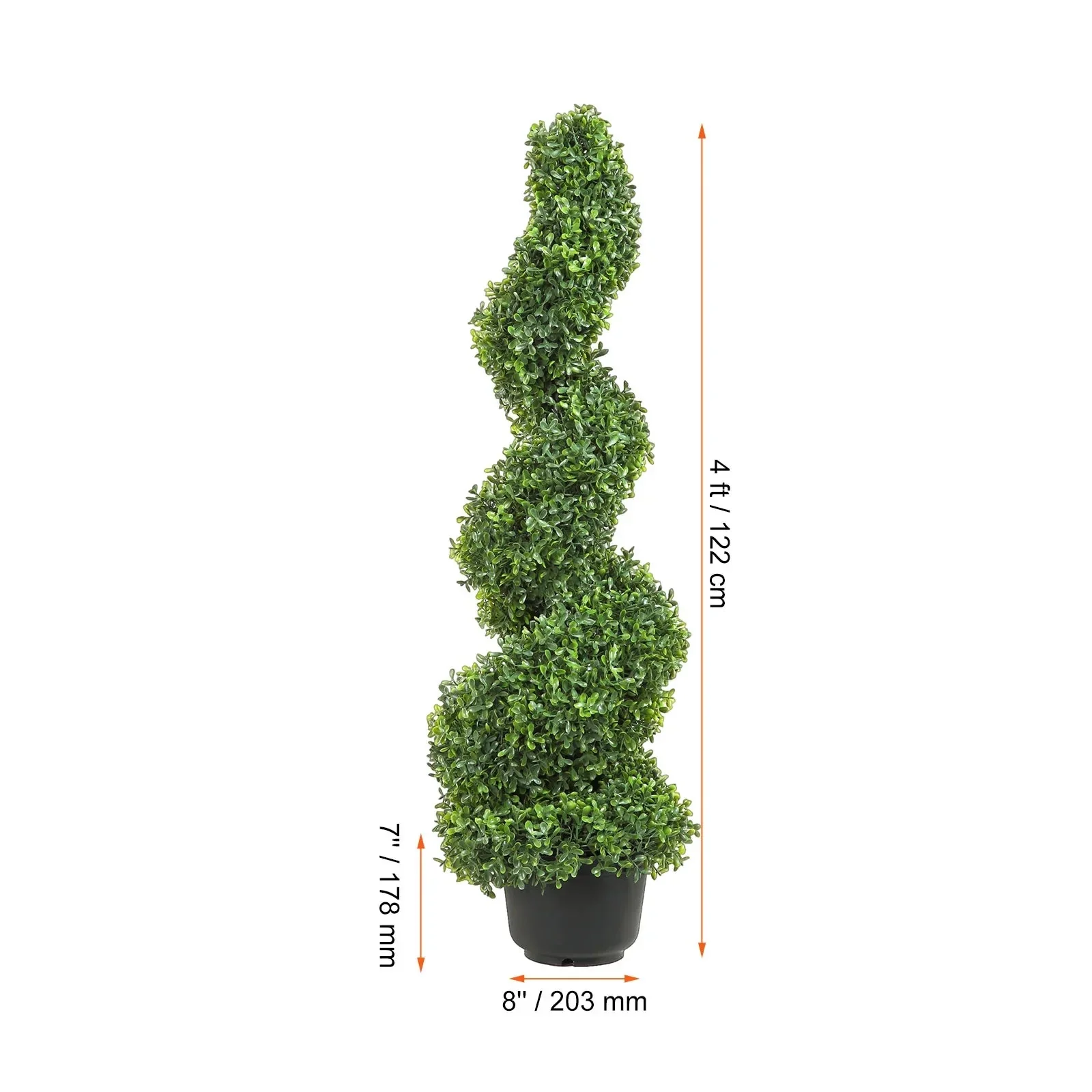 VEVOR 1/2pcs Artificial Boxwood Tower Topiary Spiral Artificial Plant 24/36/48in high Decorative Plants Green Plastic PE Tree - Image 9