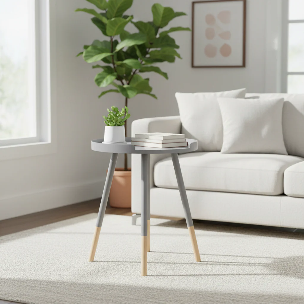 Viborg Grey Small Round Side Table - Image 4