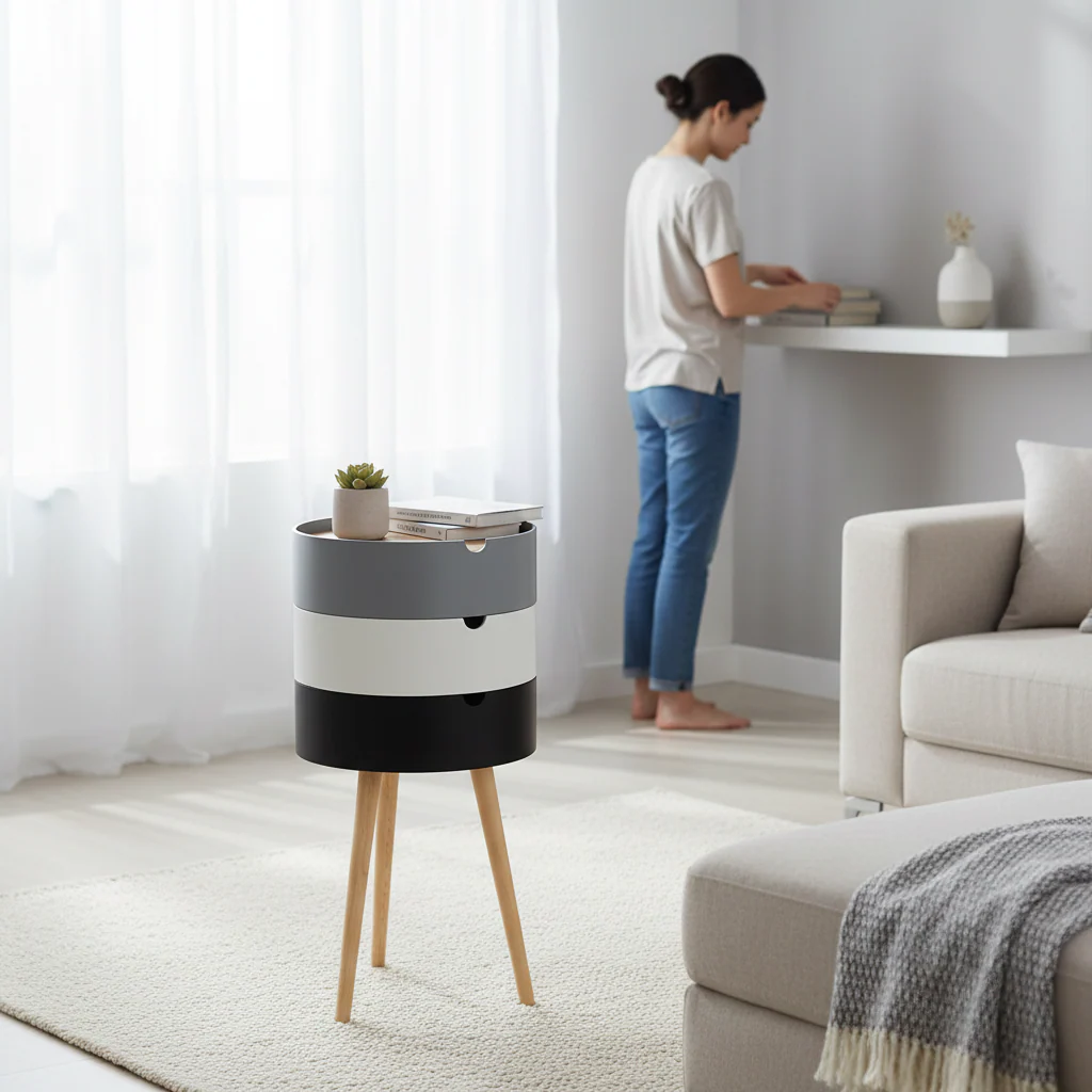 Viborg Three Tier Storage Side Table - Image 2