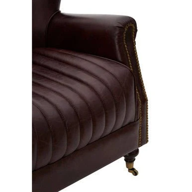 Victor Brown Leather Armchair - Image 11