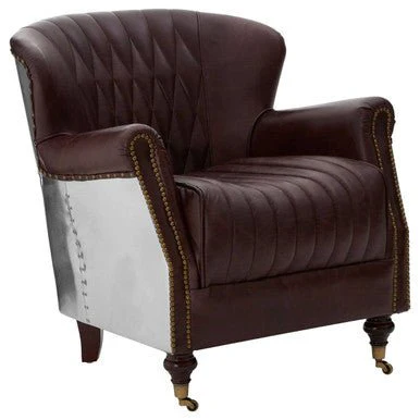 Victor Brown Leather Armchair - Image 6