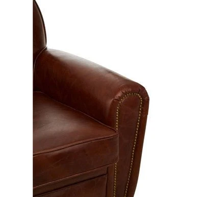 Victor Brown Leather Classic Armchair - Image 11