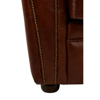 Victor Brown Leather Classic Armchair - Image 13