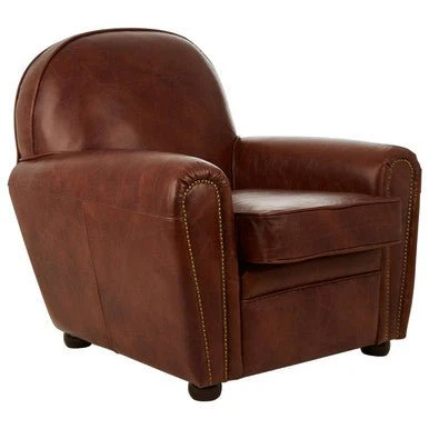 Victor Brown Leather Classic Armchair - Image 8