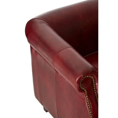 Victor Deep Red Leather Armchair - Image 10