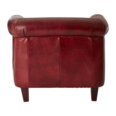 Victor Deep Red Leather Armchair - Image 9