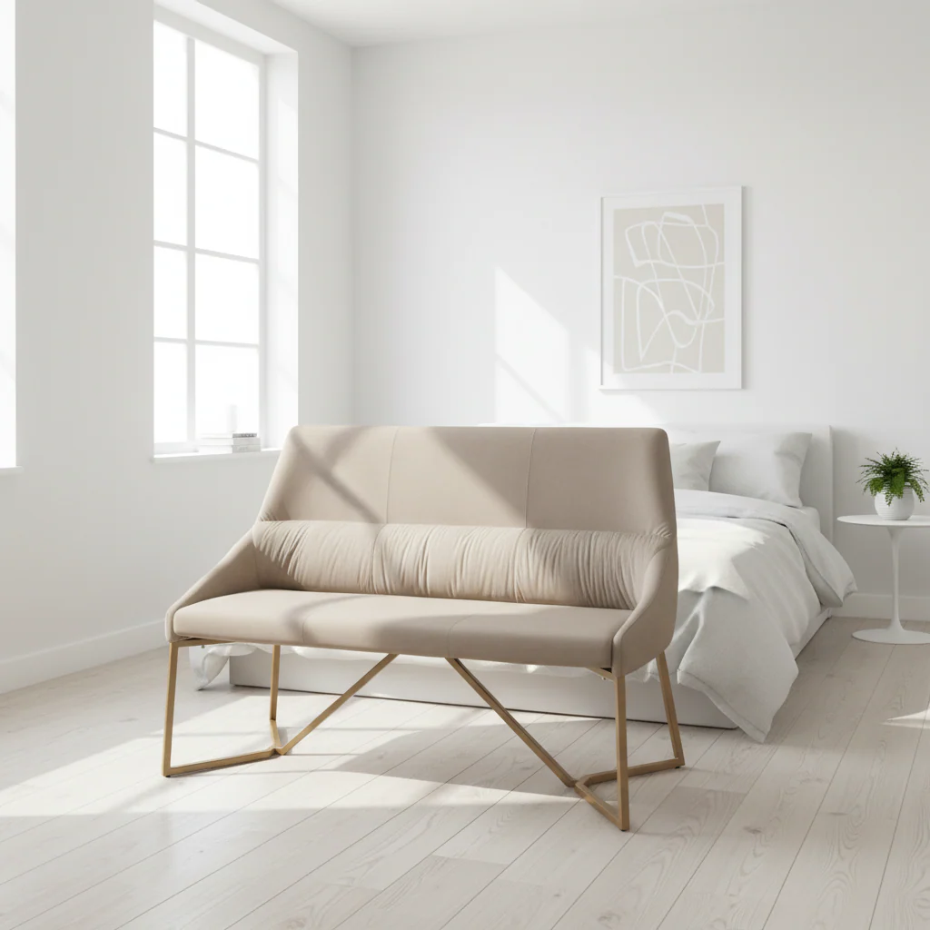 Vieste Mink Velvet Bench - Image 3