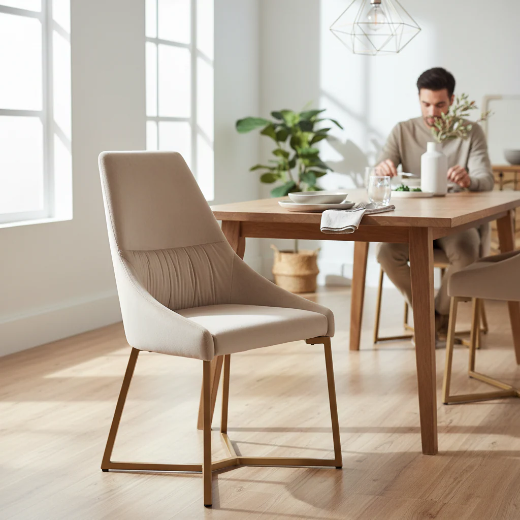 Vieste Mink Velvet Dining Chair - Image 2
