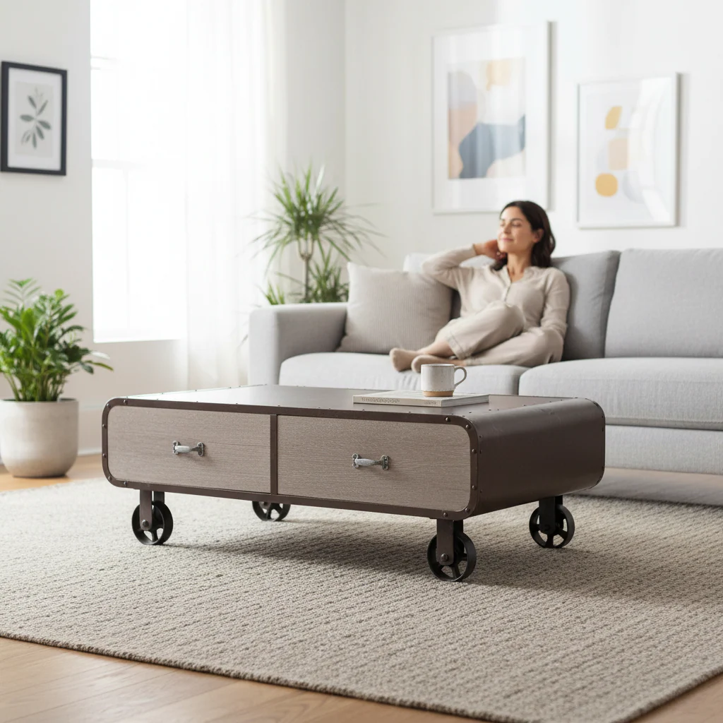 Village Loft 2 Drawers Coffee Table - Image 2