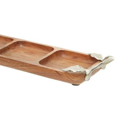 Vine  Acacia Wood 3 Section Serving Dish - Image 6