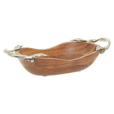 Vine Acacia Wood Large Oval Bowl - Image 5