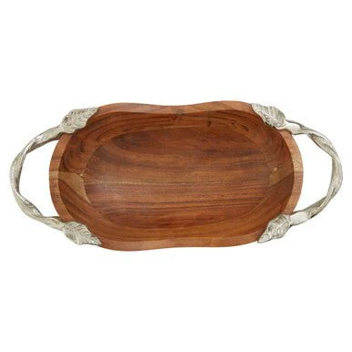 Vine Acacia Wood Large Oval Bowl - Image 7