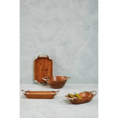 Vine Acacia Wood Large Oval Bowl - Image 8