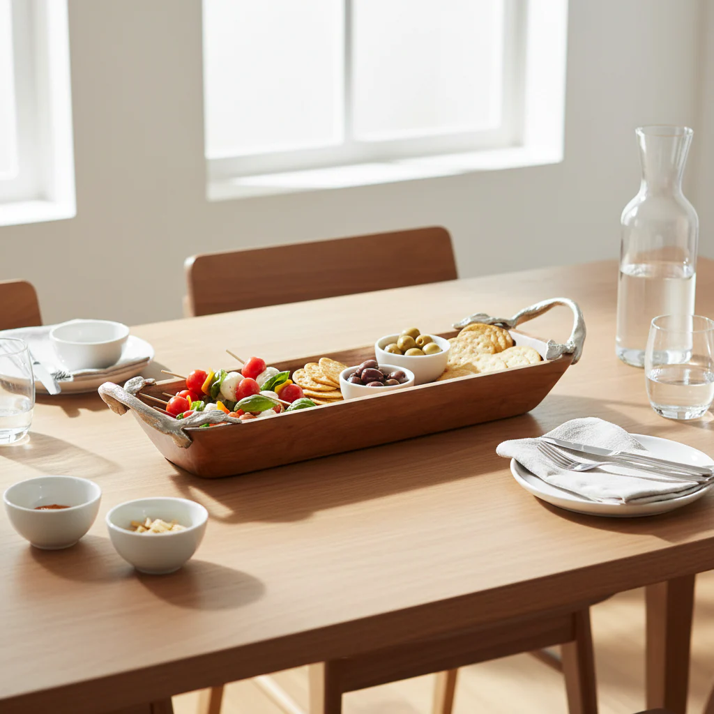 Vine Acacia Wood Large Rectangular Serving Dish - Image 4