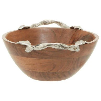 Vine  Acacia Wood Large Round Bowl - Image 5