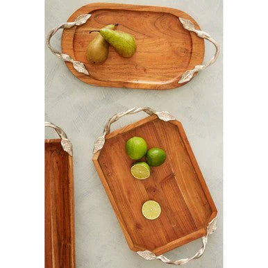 Vine Acacia Wood Oval Serving Tray - Image 12