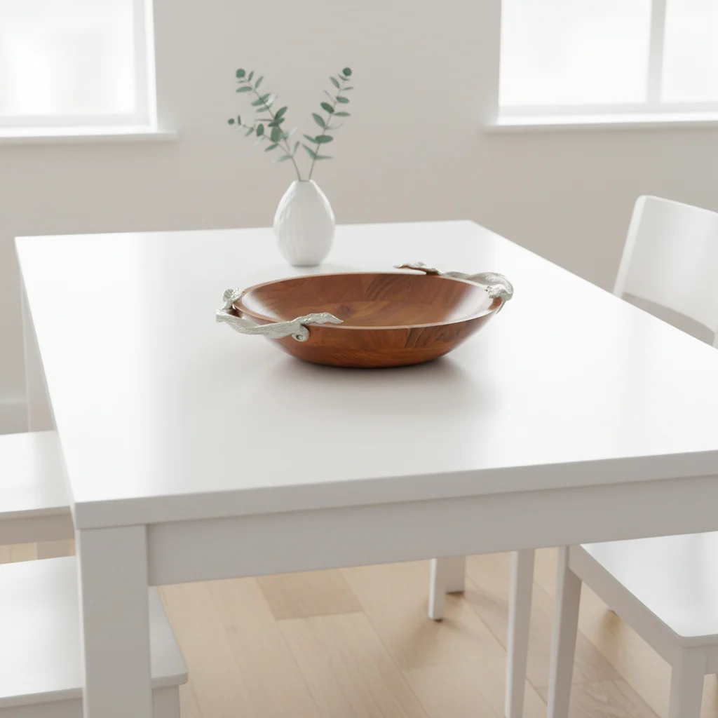 Vine Acacia Wood Serving Bowl - Image 3