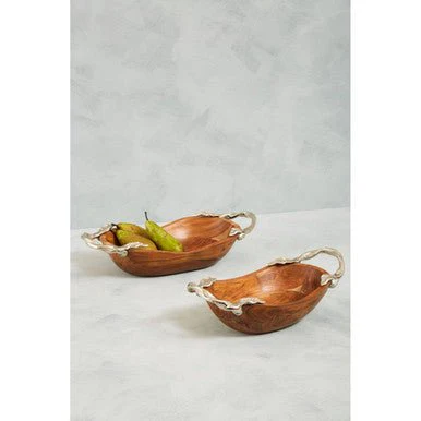 Vine Acacia Wood Small Oval Bowl - Image 10