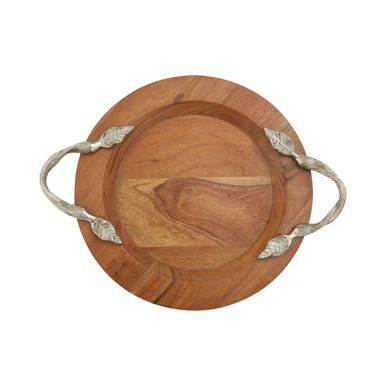 Vine Acacia Wood Small Round Tray - Image 8