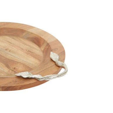 Vine Large Acacaia Wood Round Tray - Image 10