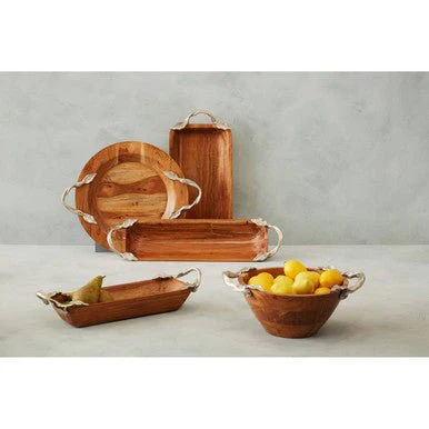 Vine Large Acacaia Wood Round Tray - Image 6