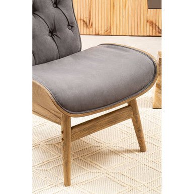 Vinsi Dark Grey Velvet Chair with Winged Back - Image 11