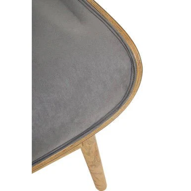 Vinsi Dark Grey Velvet Chair with Winged Back - Image 13