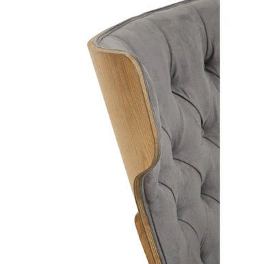 Vinsi Dark Grey Velvet Chair with Winged Back - Image 14