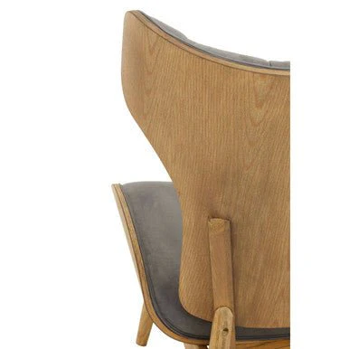 Vinsi Dark Grey Velvet Chair with Winged Back - Image 15